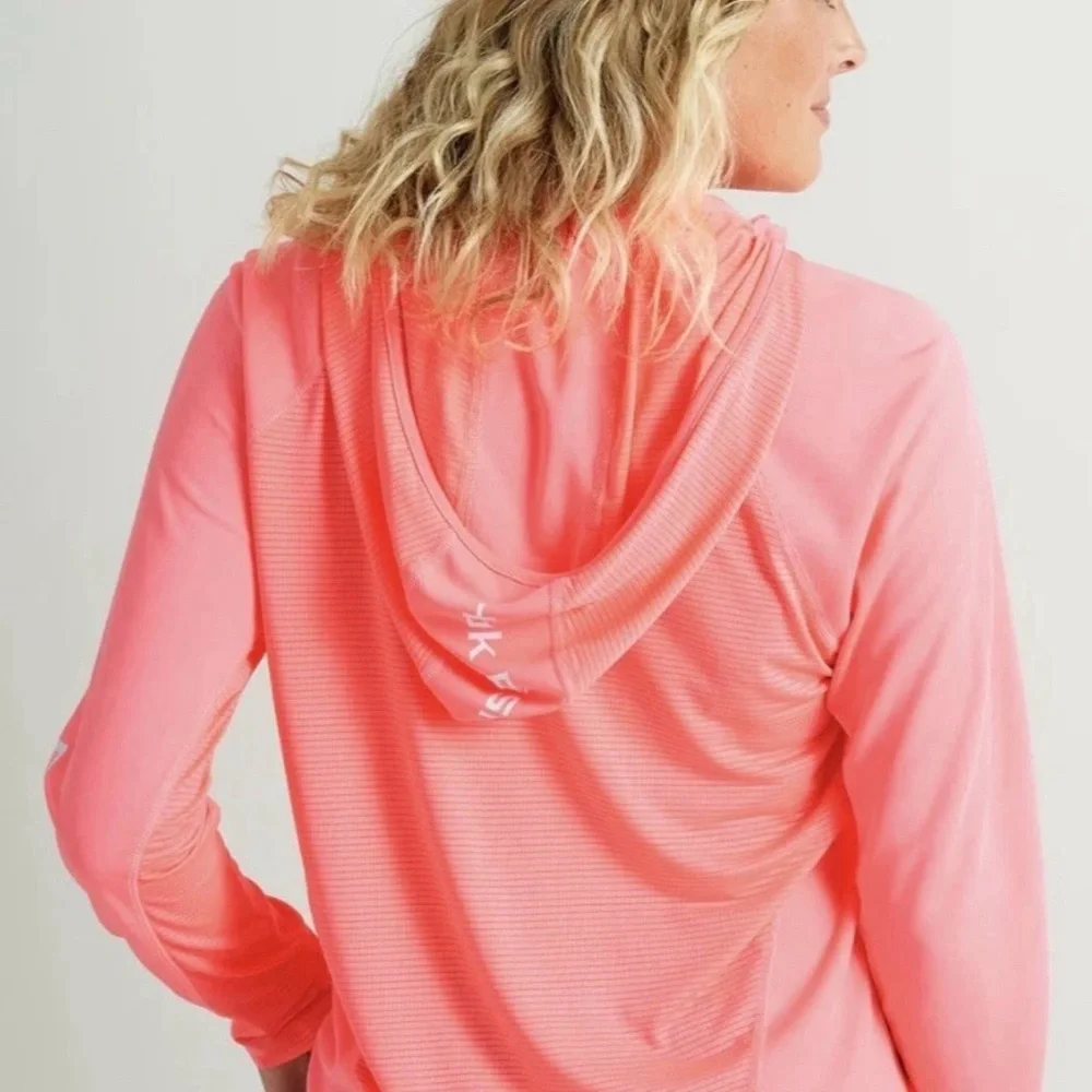 Huk Women's Long Sleeve Sun Hoodie - Coral - Picture 2 of 3